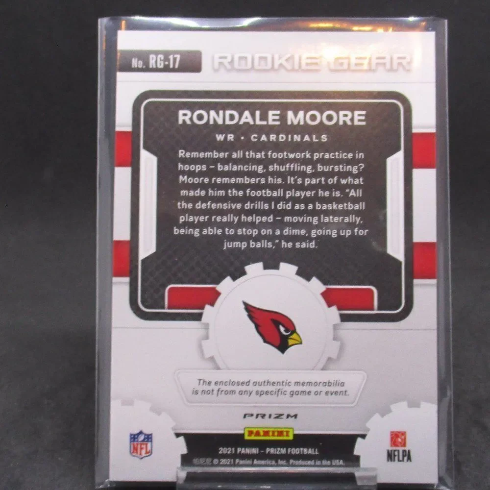 2021 Panini Prizm Rookie Gear Green Pulsar Prizm Rondale Moore #RG-17 RC Relic